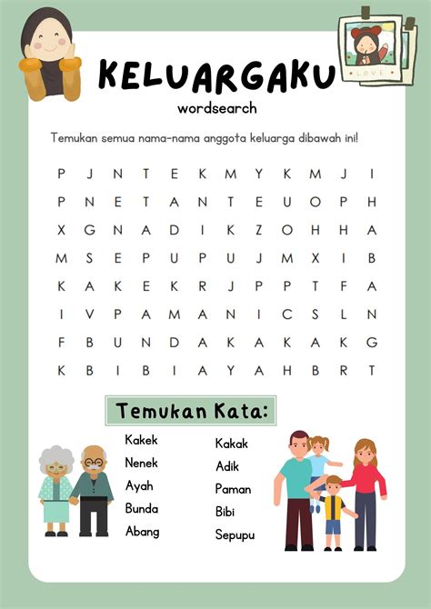 Keluarga Wordsearch Indonesia Worksheet Artofit