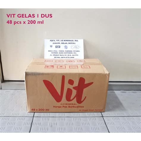 Jual VIT Gelas 220 Ml Air Mineral 1 Dus Isi 48 Cup Shopee Indonesia