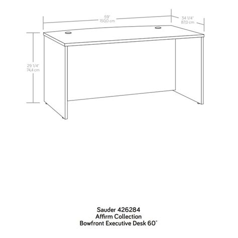 Sauder Affirm Engineered Wood Bowfront Executive Desk In Classic Cherry