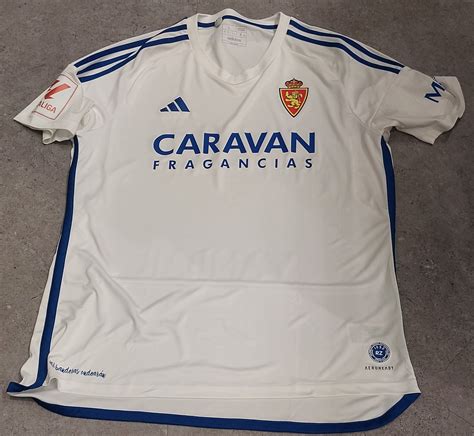 New Season Real Zaragoza Home Football Shirt 2023 2024 Sponsored By