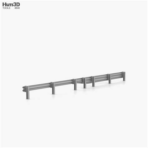 Thrie Beam To W Beam Guardrail Barrier Transition 3d模型 下载 建筑 On