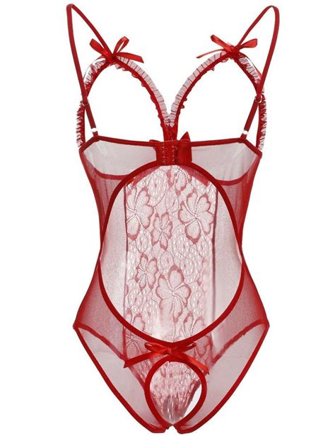 Crotchless Lingerie Lace Cupless Bodysuit Open Cup Teddy Etsy