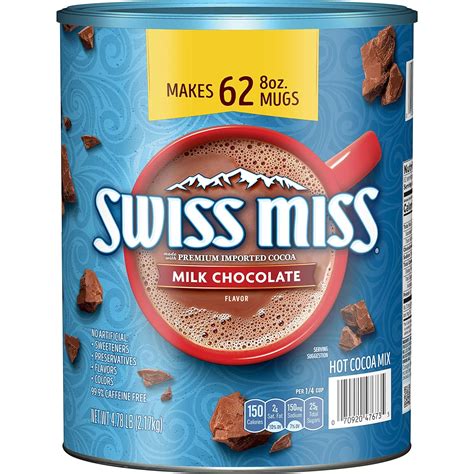 Swiss Miss Milk Chocolate Flavor Hot Cocoa Mix 4 78 Lb Canister