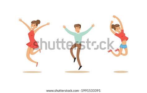 Happy People Set Joyful Man Woman Stock Vector Royalty Free