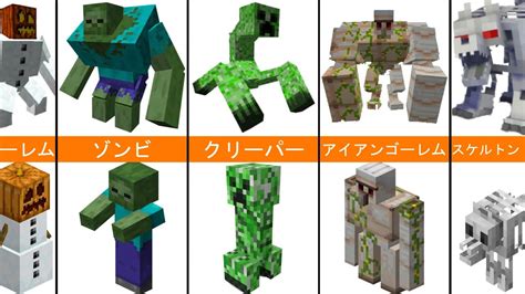 比較：minecraftモブとマインクラフトミュータントクリーチャー Youtube