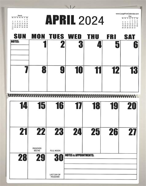 2022 Calendar Large Print