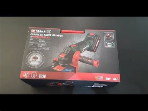 Parkside Cordless Angle Grinder PWSA 20 LI B3 Unboxing Testing YouTube