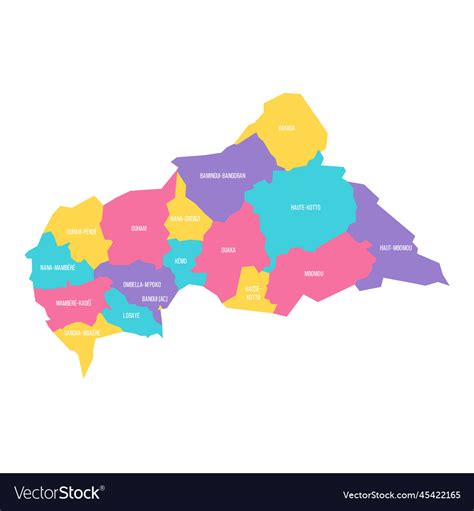 Central african republic political map Royalty Free Vector