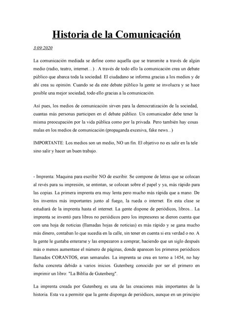 Historia De La Comunicación Historia De La Comunicación 309 La Comunicación Mediada Se