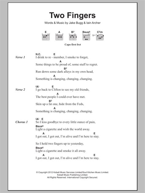 Two Fingers by Jake Bugg - Guitar Chords/Lyrics - Guitar Instructor