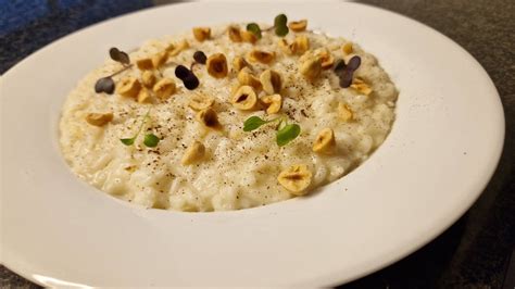 Risotto al Castelmagno nocciole e caffè