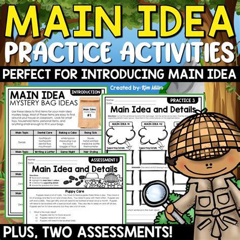 Main Idea Supporting Details Activities Assessments Central