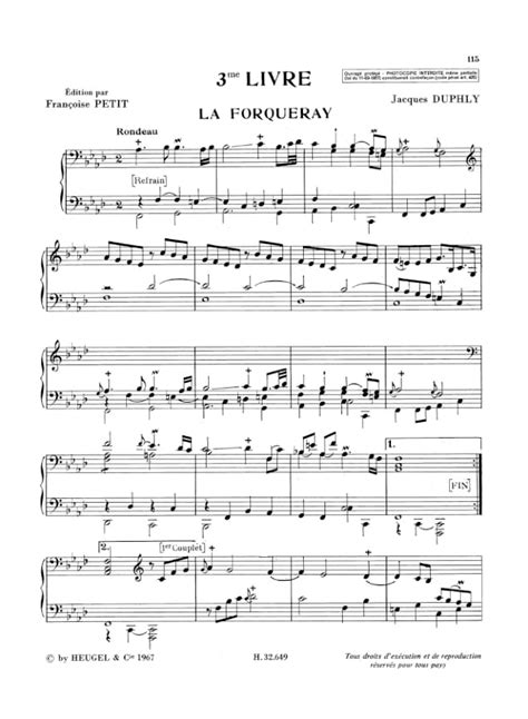 Pi Ces Pour Clavecin Volume Duphly Jacques Petit Fran Oise