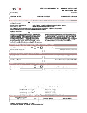 Fillable Online Hsbc Card Maintenance Form Branch Date Card