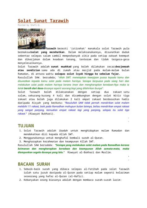 DOCX Solat Sunat Tarawih Docx DOKUMEN TIPS