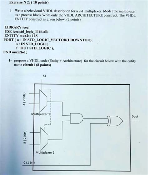 SOLVED Exercise NZ 10 Points Write Behavioral VHDL Description For A