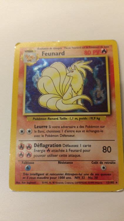 Feunard 12 102 Français Holo Pokemon Set de base Kaufen auf Ricardo