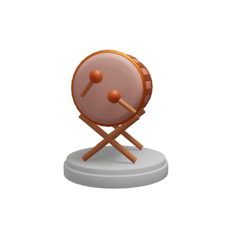 3d Illustration Of Bedug Drum On The Podium Transparent Background