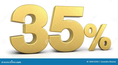 Golden 35 Percent Off Discount Sign Special Offer 35 Off Discount Tag