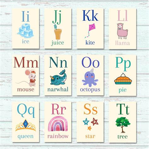 Printable ABC Flashcards Digital Download Instant Download Alphabet ...