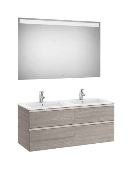 Pack Mueble Lavabo Y Espejo Modelo Gap Cajones Acabado Roble City Y