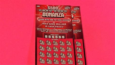 SOOD 873 TWO 10 500 WILD CASH BONANZA Florida Lottery Scratch