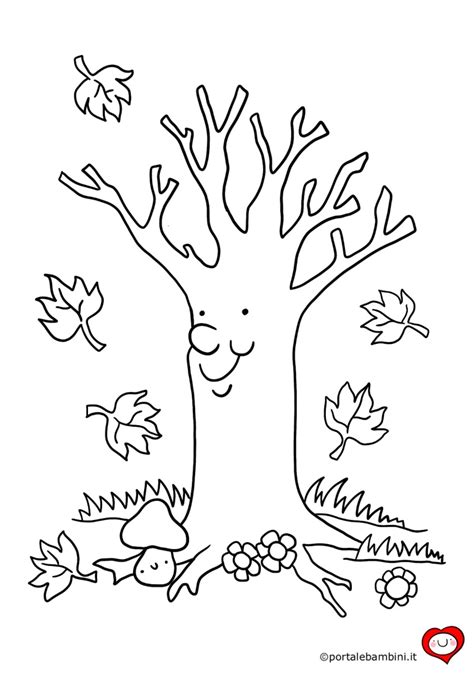 Disegno Di Albero Di Autunno Da Colorare Tree Coloring Page Tree Porn