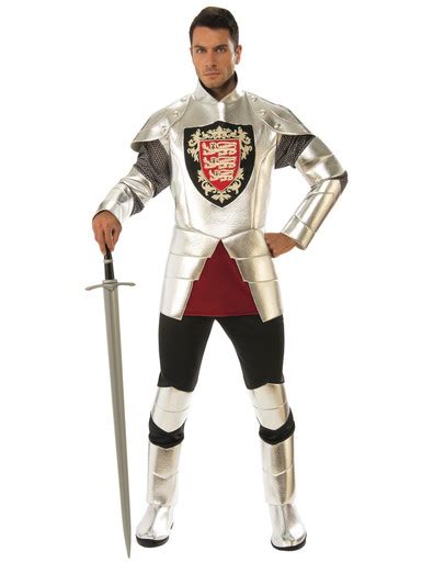 Silver Knight Valiant Medieval Renaissance Dragon Slayer Mens Costume