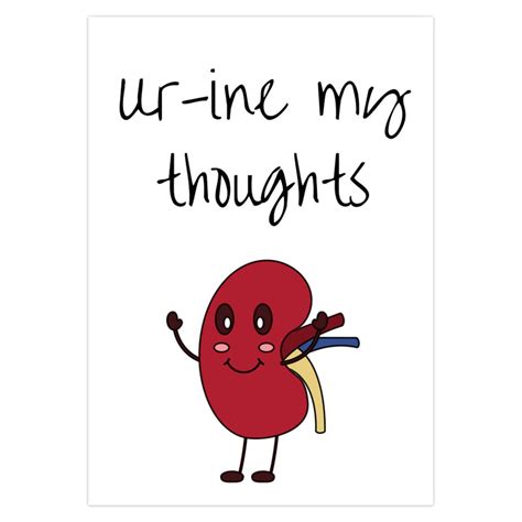 Happy Kidney Card, Ur-ine My Thoughts, Single Kidney Card, Kidney
