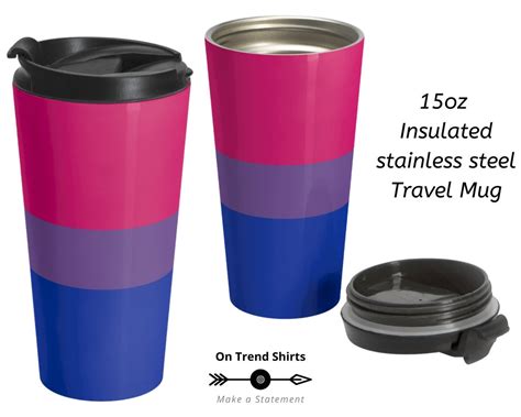 Bisexual Flag Travel Mug Bi Pride Mug With Lid Bisexual Pride