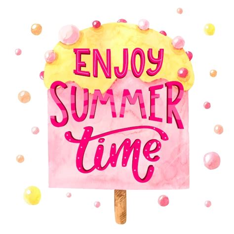 Free Vector Hand Painted Watercolor Summer Lettering