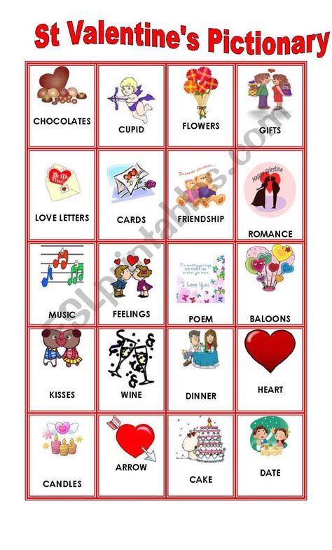 ST VALENTINE´S PICTIONARY - ESL worksheet by ilona