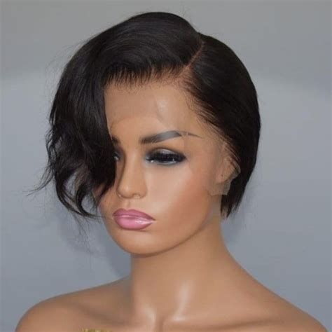 Frontal Lace Human Hair Pixie Wig By Kecraftshop Wigs Afrikrea