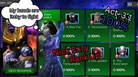 Rank Up Nick Fury Exploration Act 31 100 Open 2 New 4 Stars Marvel Contest Of Champions