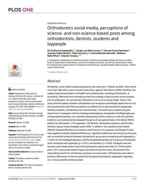 PDF Orthodontics Social Media Perceptions Of Science And Non