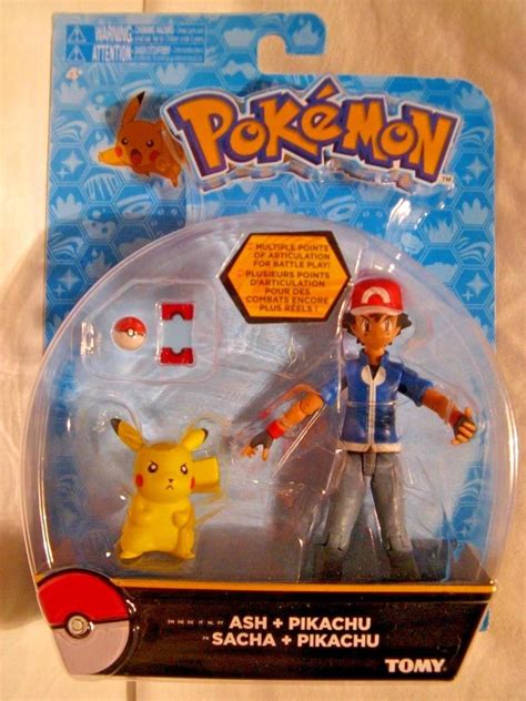 Pokemon Trainer Figure Ash W T Pikachu Pokedex Pokeball Articulated