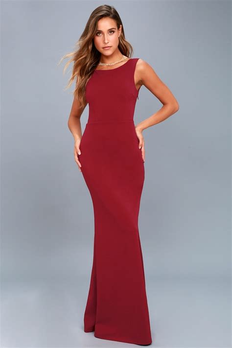 Lovely Wine Red Dress Maxi Dress Backless Dress Lulus