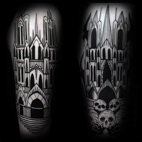 50 Cathedral Tattoo Designs For Men Church Ink Ideas