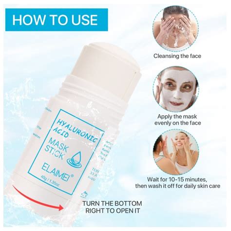 Почистваща маска за грижа за кожата, хидратираща, Hyaluronic Acid Stick ...