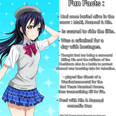 Fun Facts You Probably Didn T Know About Umi R Otonokizaka