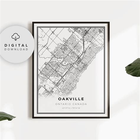 Oakville Map Print Ontario ON Canada Map Art Poster - Etsy