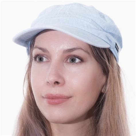 Denim Newsboy Cap Military Hat Light Blue Washed Denim