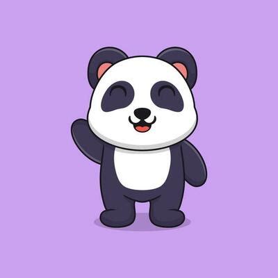 Panda Waving Vector Art, Icons, and Graphics for Free Download