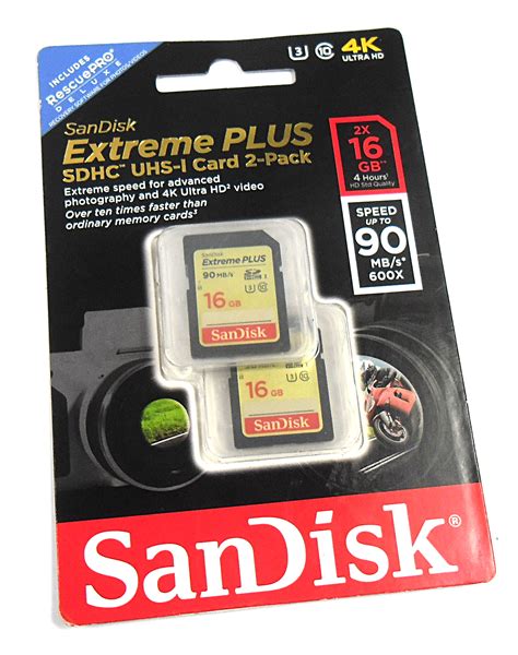 Sandisk Extreme Plus 16gb Sdhc Memory Cardclass 10 Ebay