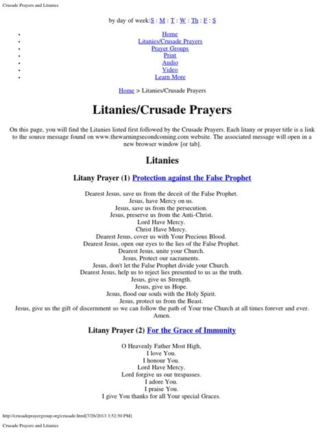 Litanies/Crusade Prayers