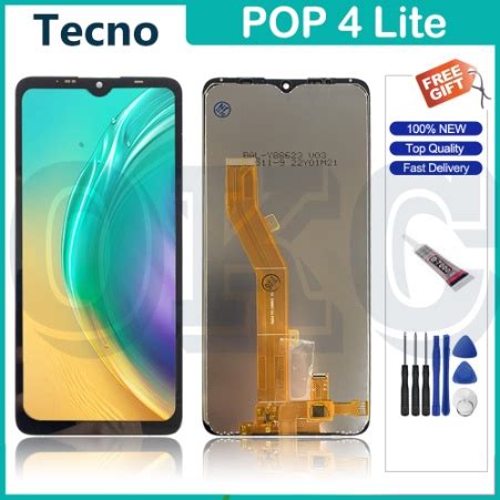 Original Tecno Pop Lite Lcd With Frame Display Touch Screen Digitizer