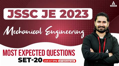 JSSC JE Vacancy 2023 JSSC JE Mechanical Most Expected Questions 20