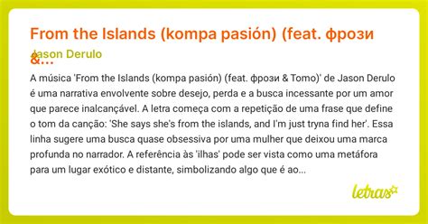 Significado Da Música From The Islands Kompa Pasión Feat фрози