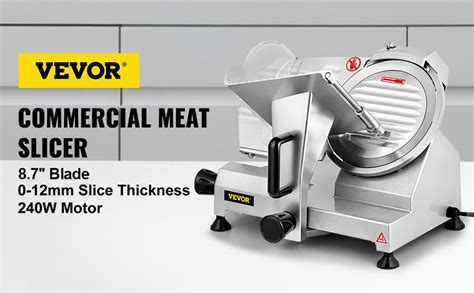 VEVOR Commercial Meat Slicer, 240W Electric Deli Food Slicer, 1200RPM Meat Slicer with 8 ...