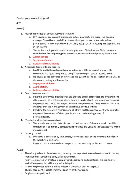 Risks And Governance Tutorial Graded Question Auditing Pg Part A